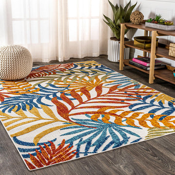 Tropics Palm Leaves Indoor/outdoor Area Rug